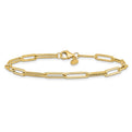 14k Polished & Textured Paper Clip Bracelet
