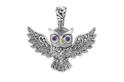 Owl Pendant- Amethyst
