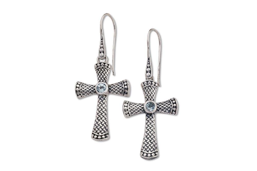 Padang Earrings- Blue Topaz