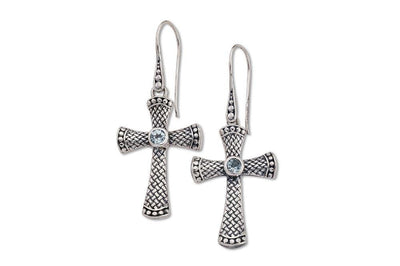 Padang Earrings- Blue Topaz