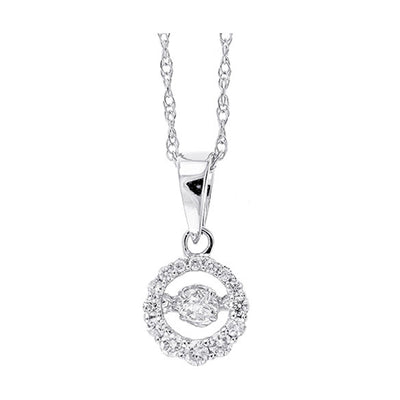 14Kt White Gold Diamond 1/6Ctw Pendant