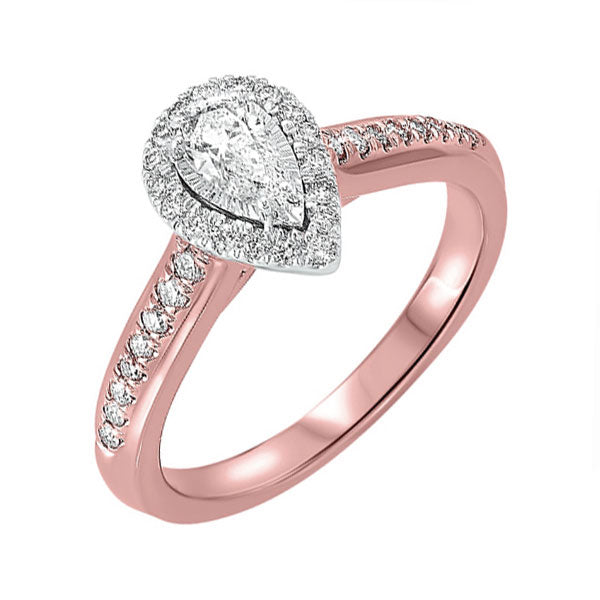 14Kt White Rose Gold Diamond 1/2Ctw Ring
