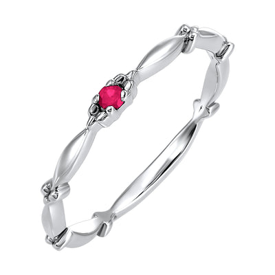 10Kt White Gold Ruby 1/20Ctw Ring