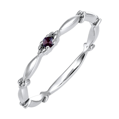 10Kt White Gold Syn Alexandrite 1/20Ctw Ring