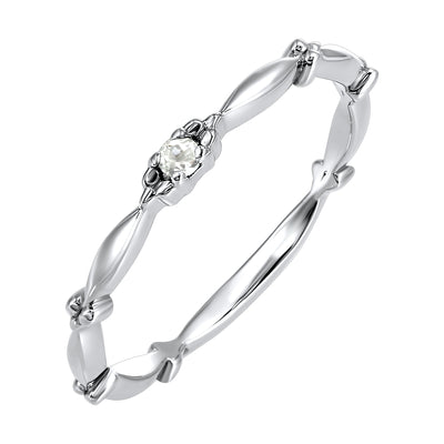 10Kt White Gold WhiteTopaz 1/20Ctw Ring
