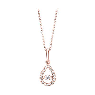 10Kt Rose Gold Diamond 1/5Ctw Pendant
