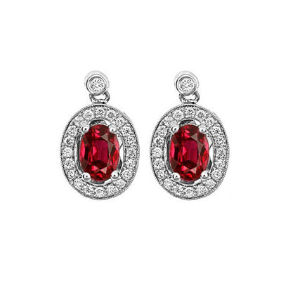 14Kt White Gold Diamond 1/4Ctw & Ruby 1Ctw Ring