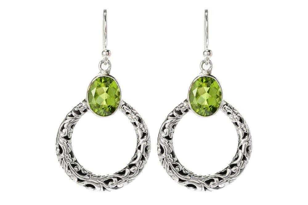 Sacred Circle Earrings- Peridot