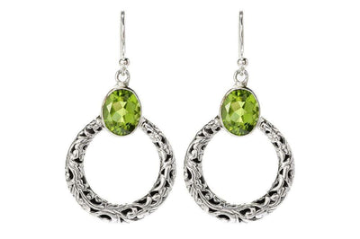 Sacred Circle Earrings- Peridot