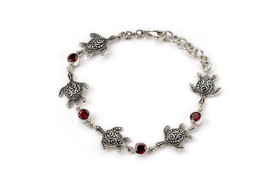 Sea Turtle Strand Bracelet- Garnet