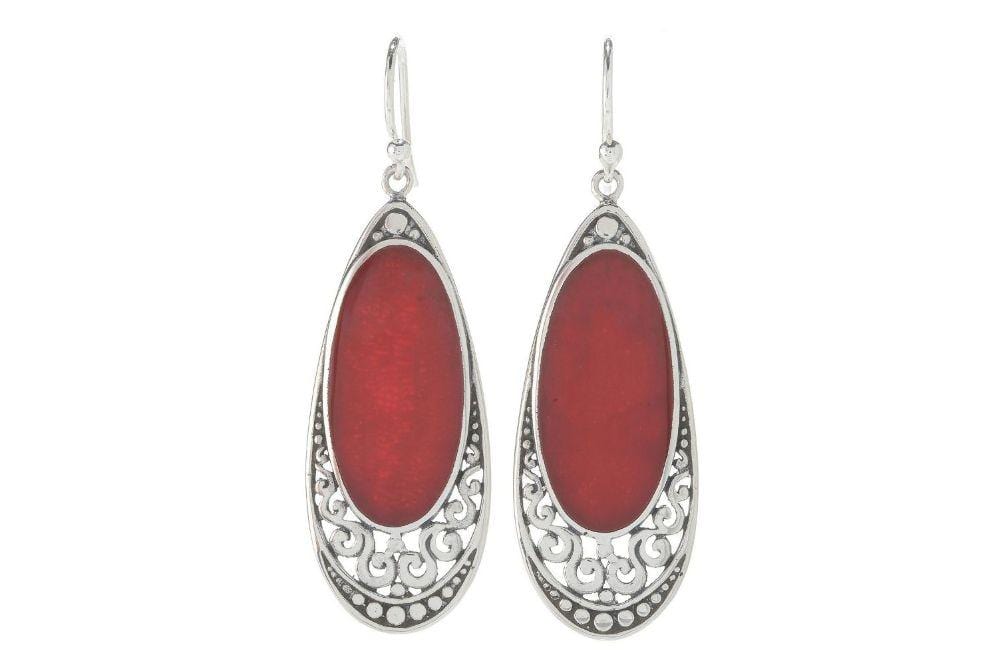 Serenity Earrings- Coral