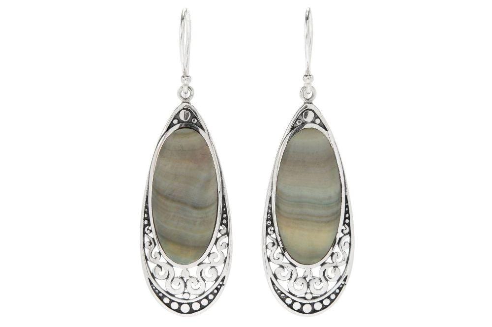 Serenity Earrings- Grey Shell
