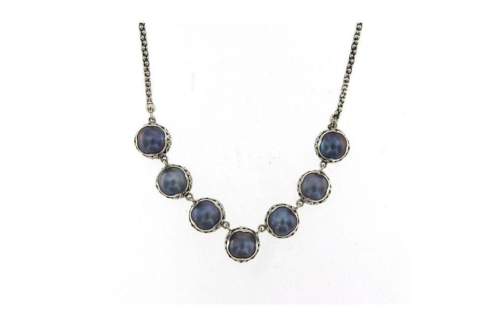 Serra Necklace- Blue Mabe Pearl
