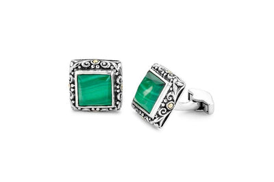 Solomon Cufflinks- Malachite