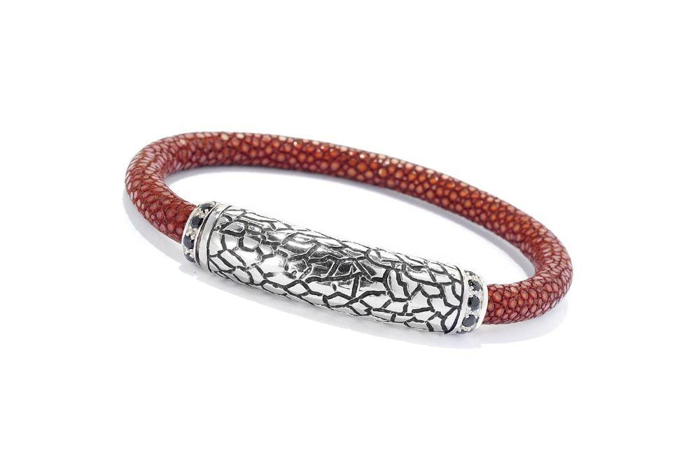 Stingray Leather Bracelet- Caramel