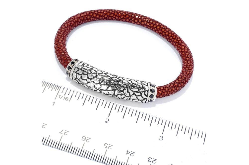 Stingray Leather Bracelet- Gray