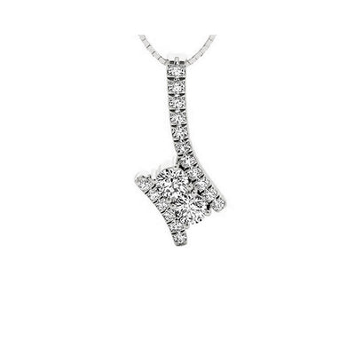 14Kt White Gold Diamond 1/2Ctw Pendant