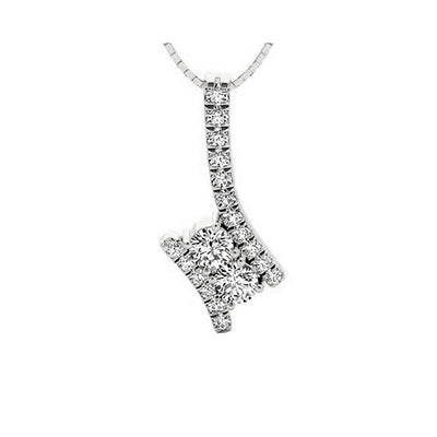 14Kt White Gold Diamond 3/4Ctw Pendant