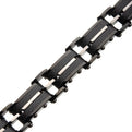 Men's Black Carbon Fiber and Matte Finish ID Link Bracelet