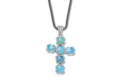 Glow Cross Pendant- Opal