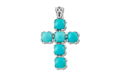 Glow Cross Pendant- Turquoise